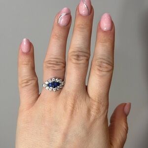 Vintage 10K Gold Ring with blue sapphires , size 5